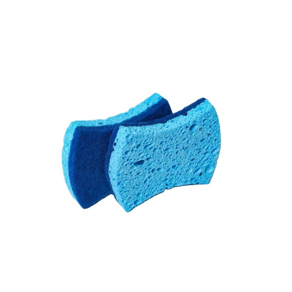 Washing Dishes With Blue Cellulose Sponge Composite Non Woven Fabric Washing Dishes With Blue Cellulose Sponge Composite Non Woven Fabric